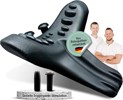 Premium Nackenstrecker der Osteopathic Health Line mit wechselbaren Trigger-Aufsätzen